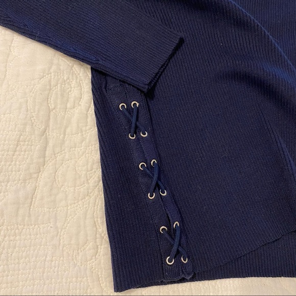 NWT Ralph Lauren Capri Navy lace side Sweater - Picture 4 of 5
